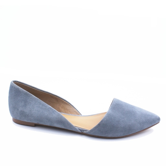 J. Crew Shoes - JCREW Size 8.5 Blue Zoe Suede d'Orsay Flats